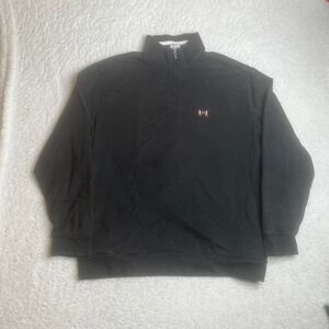 Vintage polo golf‎ men black embroidered quarter zip pullover preppy outdoors xl